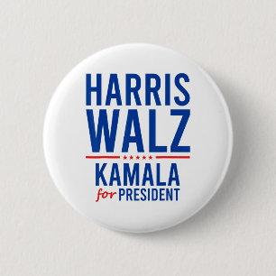 Walz 2024 Kamala Harris For President Tim Walz  6 Cm Round Badge