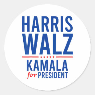 Walz 2024 Kamala Harris For President Tim Walz  Classic Round Sticker