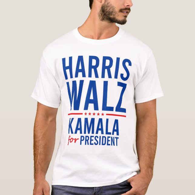 Walz 2024 Kamala Harris For President Tim Walz  T-Shirt (Front)