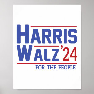 Walz 2024 President American Flag Kamala Harris Wa Poster