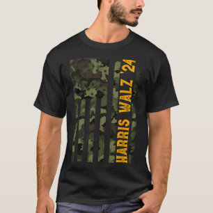 Walz 2024 Presidential Election Kamala Camo Flag T-Shirt