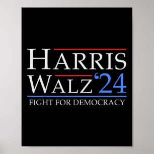 Walz 2024 Save Democracy 2024 Election Funny Harri Poster