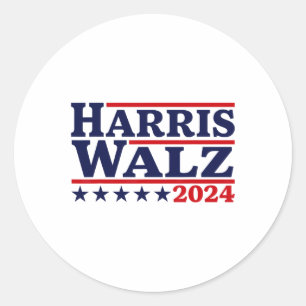 Walz 24 Election Kamala Harris Tim Waltz 24 4 Classic Round Sticker