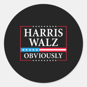 Walz Obviously President Kamala Harris Waltz Elect Classic Round Sticker