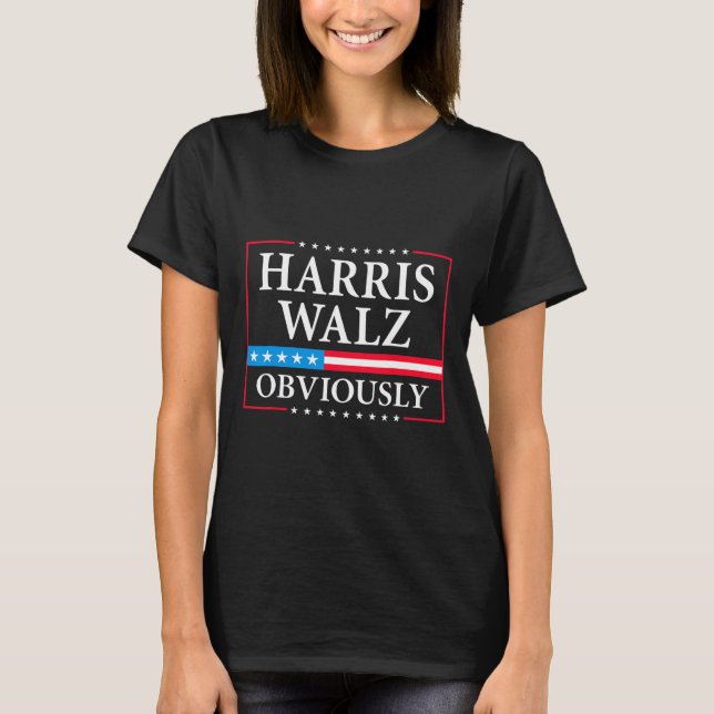 Walz Obviously President Kamala Harris Waltz Elect T-Shirt (Front)