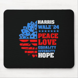 Walz Peace Love Equality Hope Diversity Mouse Mat