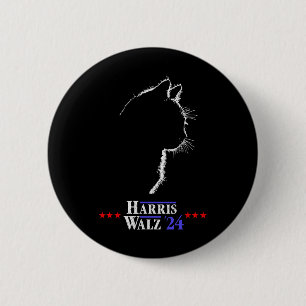Walz Shirt Cat Ladies For Harris Kamala Walz Shirt 6 Cm Round Badge