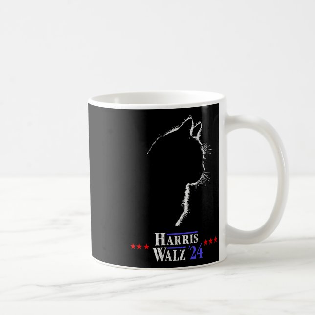Walz Shirt Cat Ladies For Harris Kamala Walz Shirt Coffee Mug (Right)