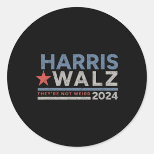 WAlzheimer 2024 Kamala Harris Tim W Not Weird Classic Round Sticker