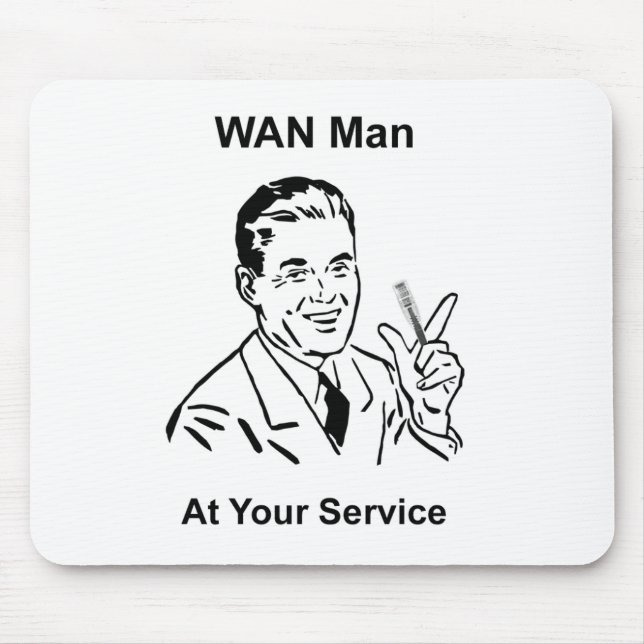 WAN Man At Your Service Retro Tech Mouse Mat (Front)