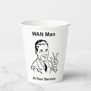 WAN Man At Your Service Retro Tech Paper Cups