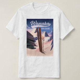 Wanaka New Zealand ski poster T-Shirt