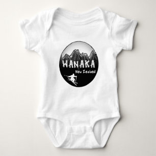 Wanaka New Zealand skier Baby Bodysuit