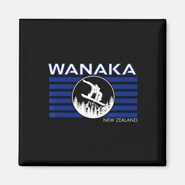 Wanaka New Zealand Snowboarding New Zealander Snow Magnet (Front)