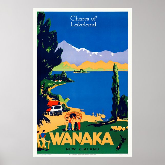 Wanaka New Zealand Vintage Poster 1930s (Front)