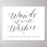 Wand Streamers Send Off Calligraphy Wedding Sign