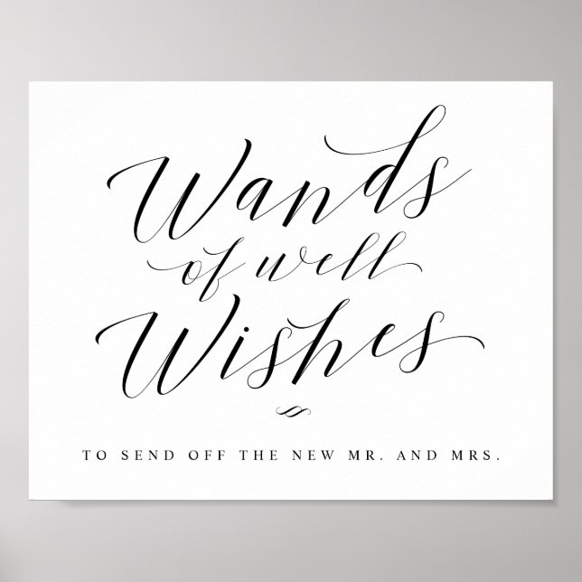 Wand Streamers Send Off Calligraphy Wedding Sign (Front)