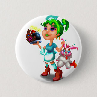 WANDA the COSMIC WAITRESS 6 Cm Round Badge