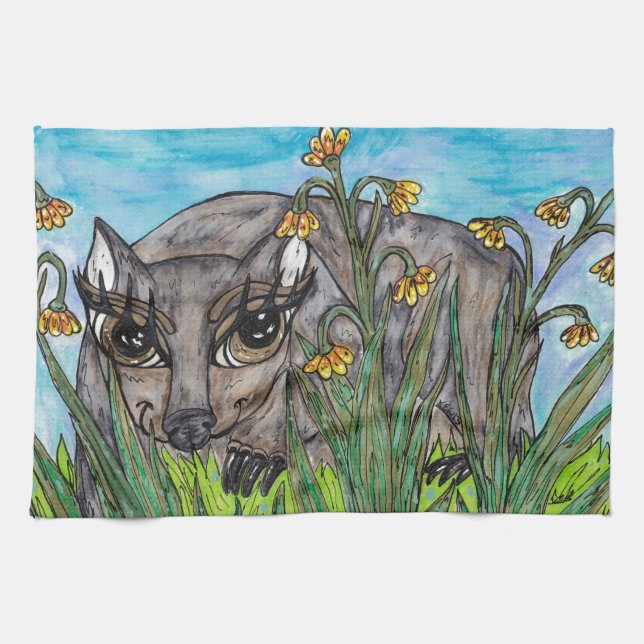 Wanda the Wombat Tea Towel (Horizontal)