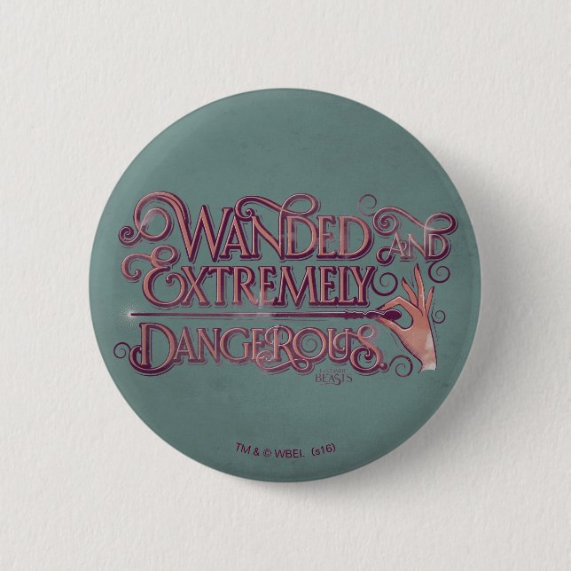 Wanded And Extremely Dangerous Graphic - Pink 6 Cm Round Badge (Front)