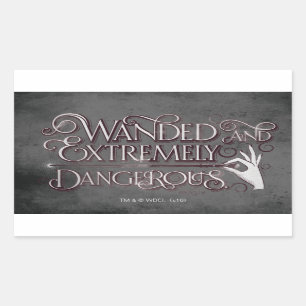 Wanded And Extremely Dangerous Graphic - White Rectangular Sticker