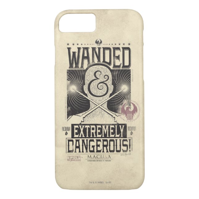 Wanded & Extremely Dangerous Wanted Poster - Black Case-Mate iPhone Case (Back)