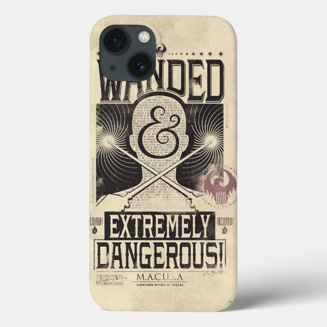 Wanded & Extremely Dangerous Wanted Poster - Black Case-Mate iPhone Case (Back)