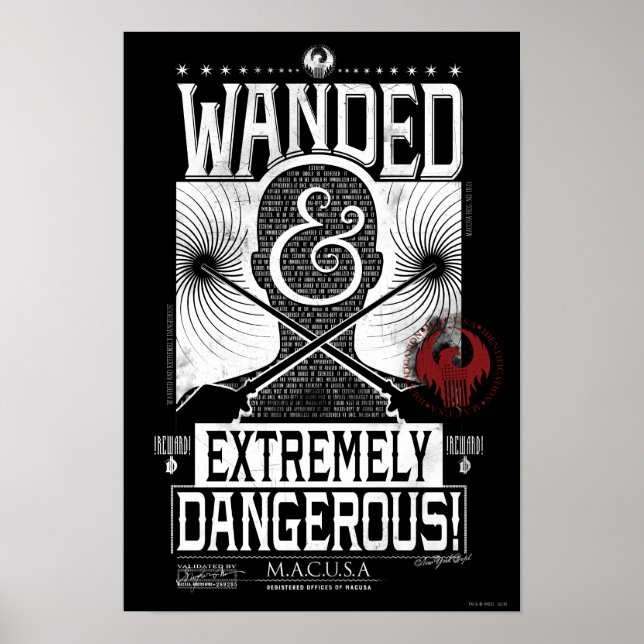Wanded & Extremely Dangerous Wanted Poster - White (Front)