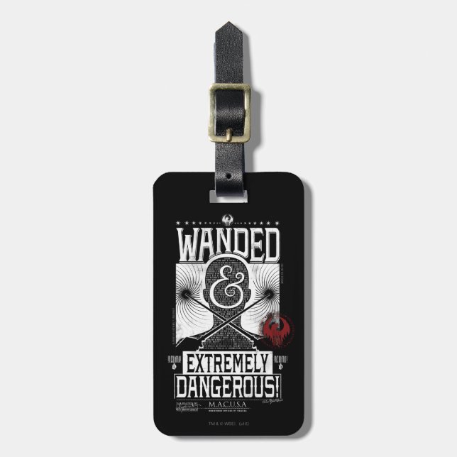 Wanded & Extremely Dangerous Wanted Poster - White Luggage Tag (Front Vertical)
