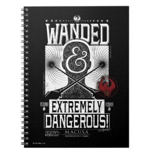 Wanded & Extremely Dangerous Wanted Poster - White Notebook