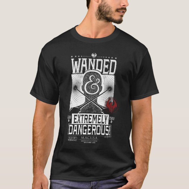 Wanded & Extremely Dangerous Wanted Poster - White T-Shirt (Front)