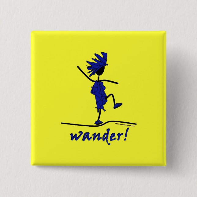 Wander! 15 Cm Square Badge (Front)