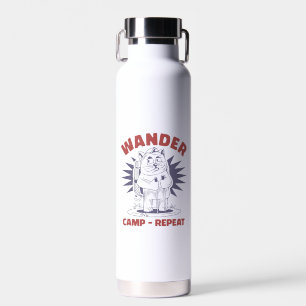 Wander Camp Repeat – Vintage Cat Camper Water Bottle