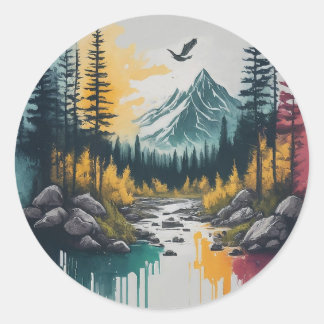 wander classic round sticker