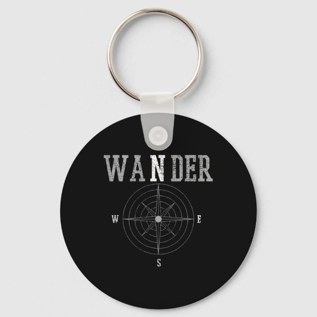 Wander Comp Hiking Camping Adventure  Key Ring (Front)