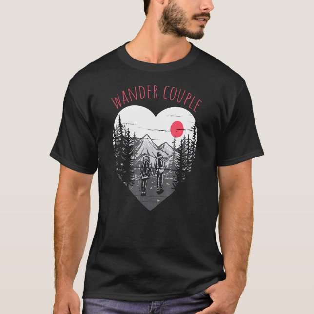 Wander Couple Hiking Outdoor T-Shirt (Front)
