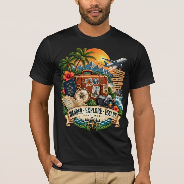 Wander Explore Escape T-Shirt (Front)