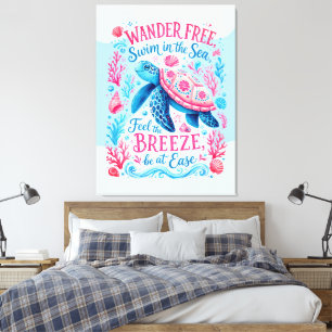 Wander Free Swim in the Sea Canvas Print