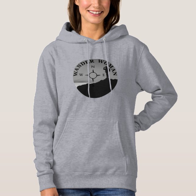 Wander hiking hike camping woman hoodie (Front)