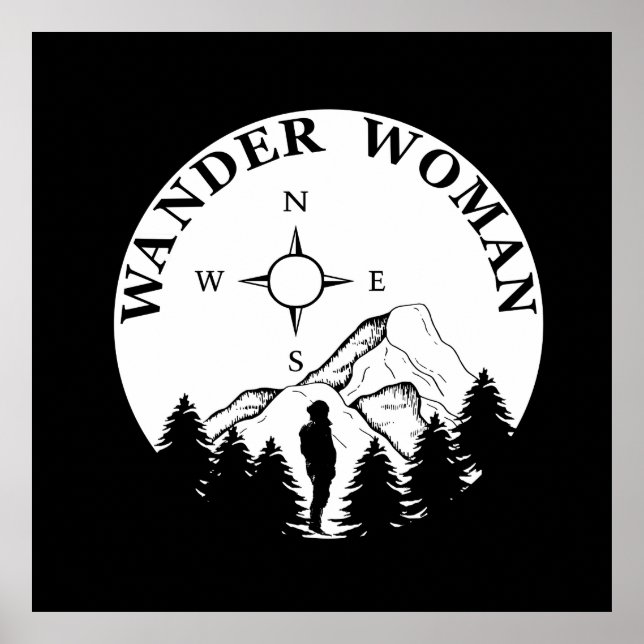 Wander hiking hike camping woman poster (Front)