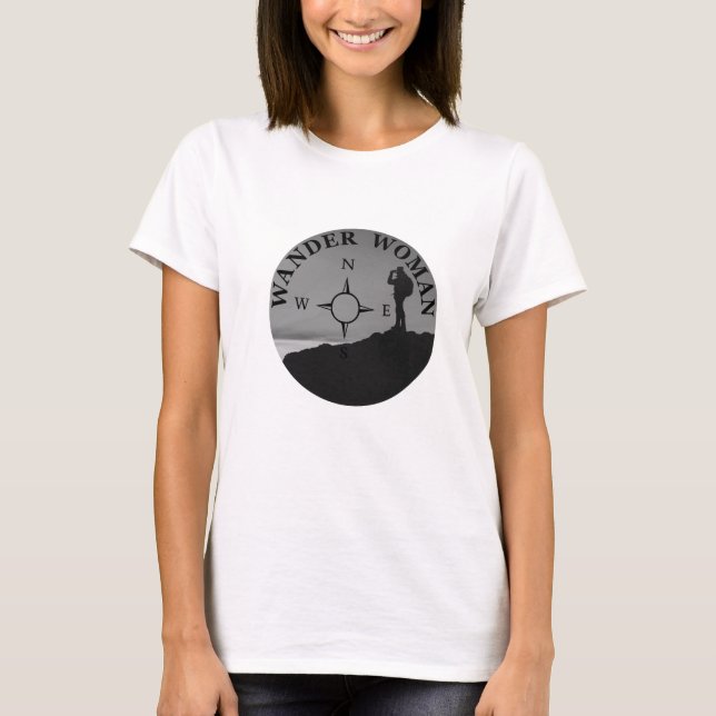 Wander hiking hike camping woman T-Shirt (Front)