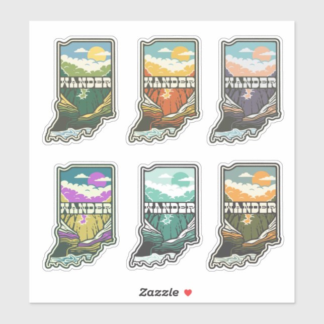 Wander Indiana Vinyl Sticker Sheet (Sheet)