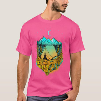 Wander More Hiking Camping Tent Magical Camp T-Shirt