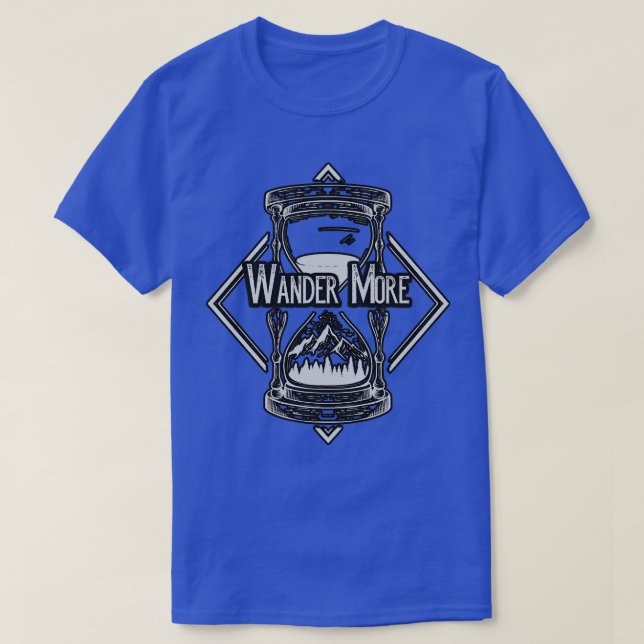 Wander More Hiking Nature Hourglass Hiker T-Shirt (Design Front)