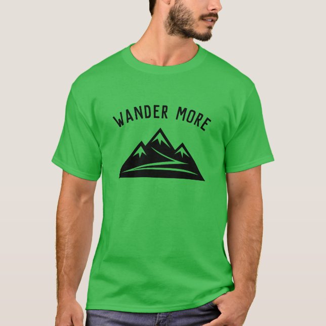 Wander More mountain peak design t shirt for men (Front)