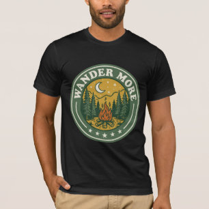 Wander More Vintage Campfire Outdoor Badge T-Shirt