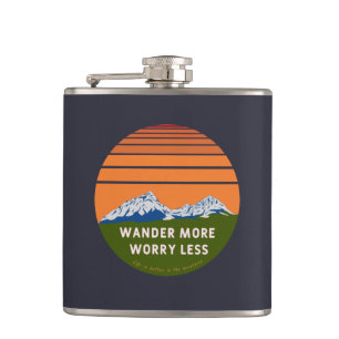 Wander more Worry less Hip Flask