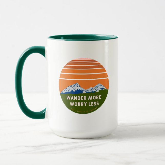 Wander more Worry less Mug (Left)