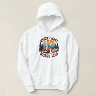 Wander More, Worry Less – Retro Adventure  Hoodie