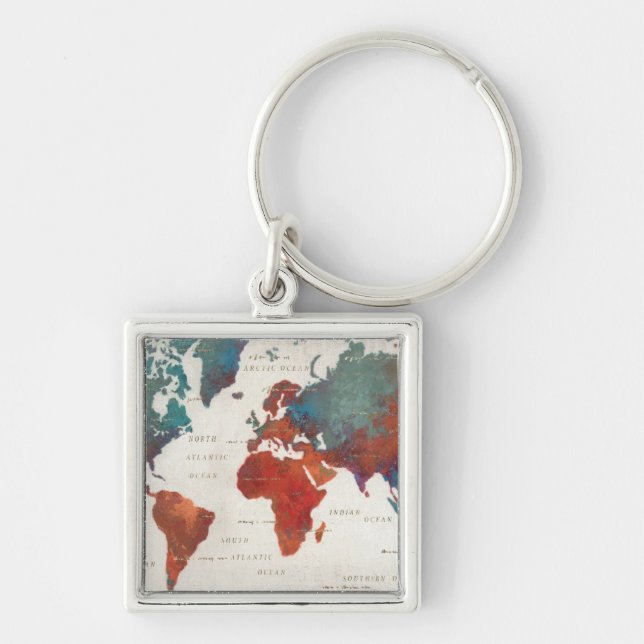 Wander Often, Wander Always Map With Quote Key Ring (Front)